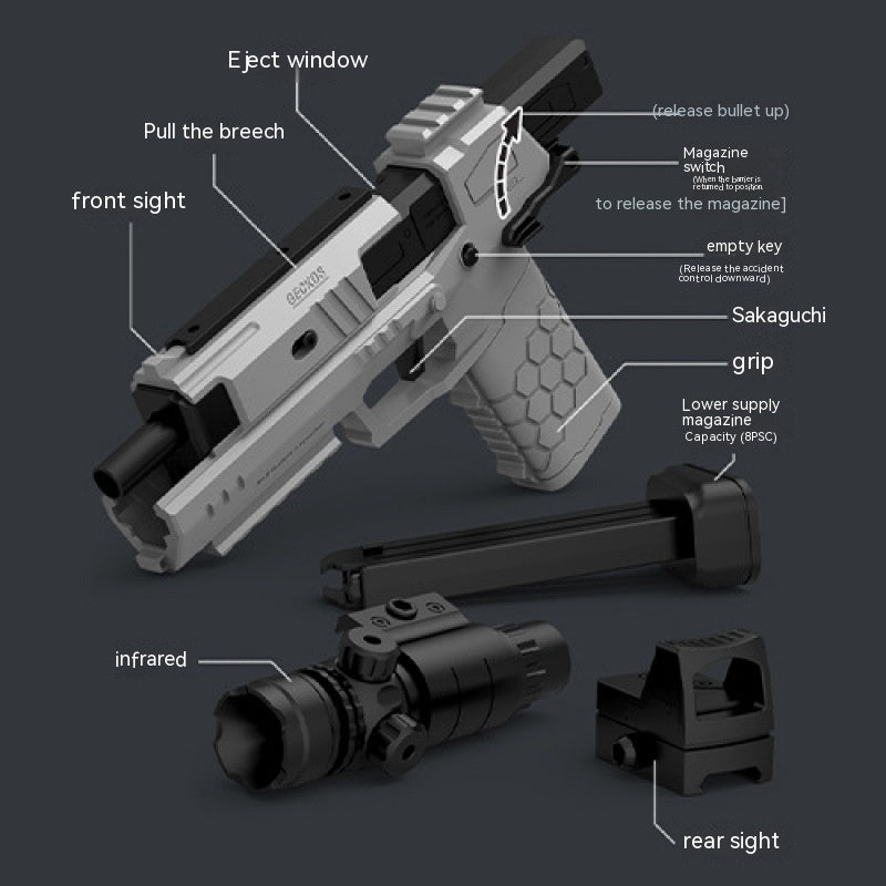 Gun Toy Simulation Nylon Throwing Soft Bullet