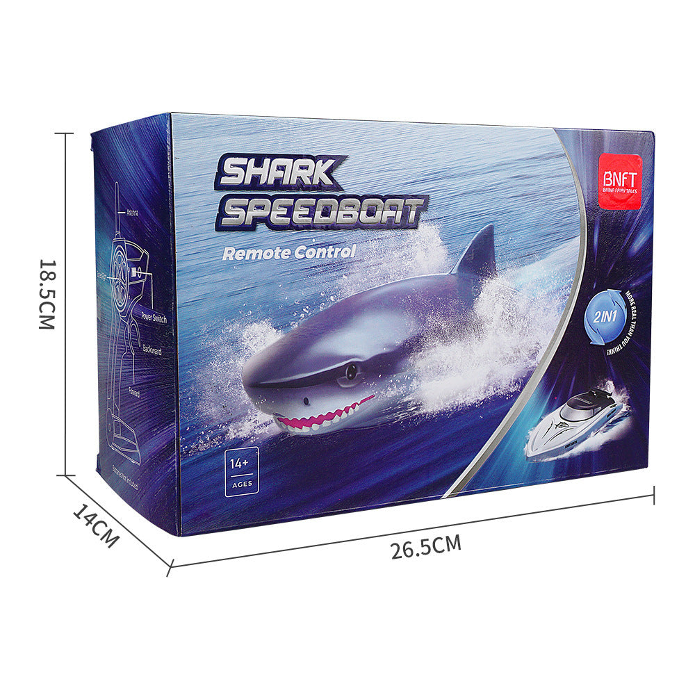 New Electric Shark RC Boat Vehicles Waterproof Swimming Pool Simulation Model Toys 2 In 1 High-speed Remote Control Boat